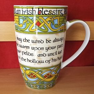IRISH Weave New Bone China Mug with Irish Blessing Print. Excellent Condition.